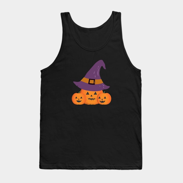 Halloween pumpkin head Tank Top by Freia Print